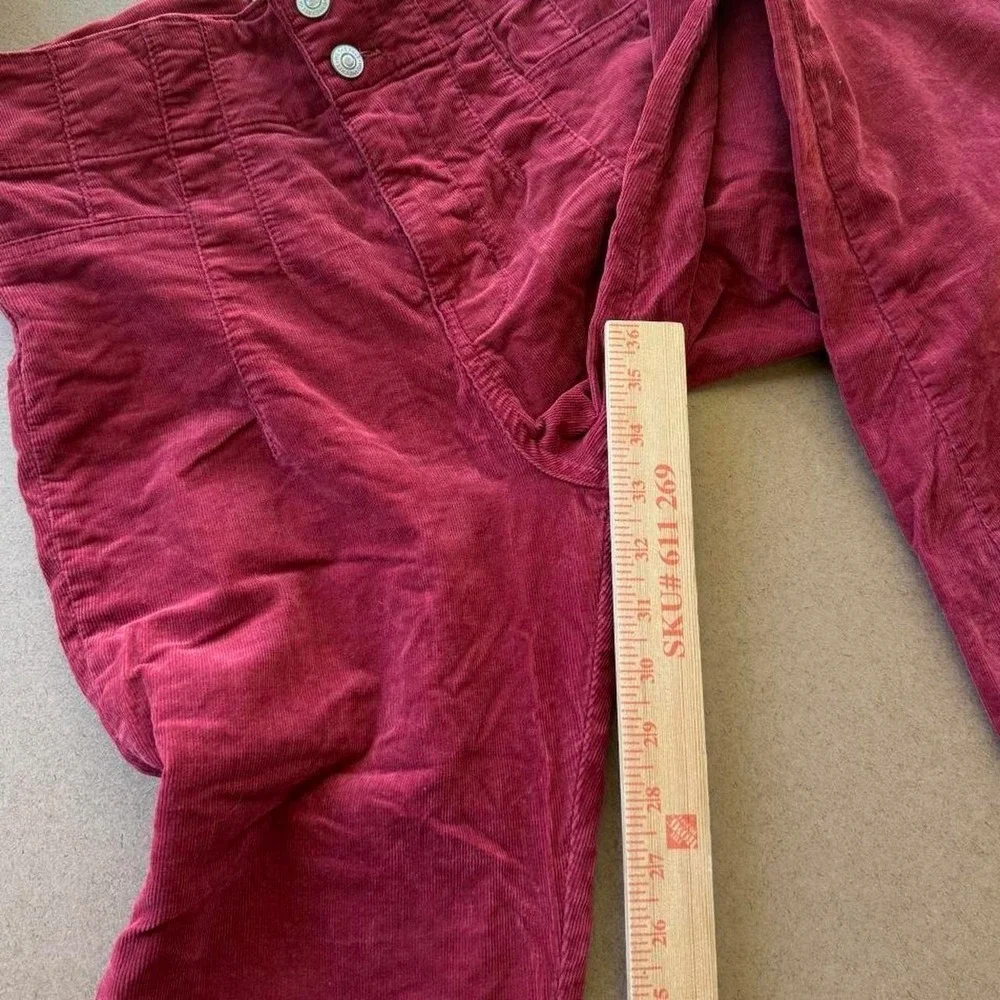 Free People We The Free Red Corduroy Flare Pants Womens 27 Boho Bell Bottom
